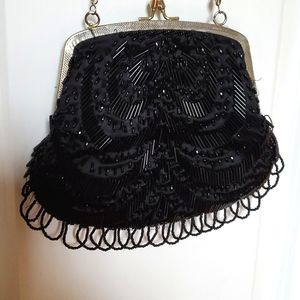 Black beaded purse